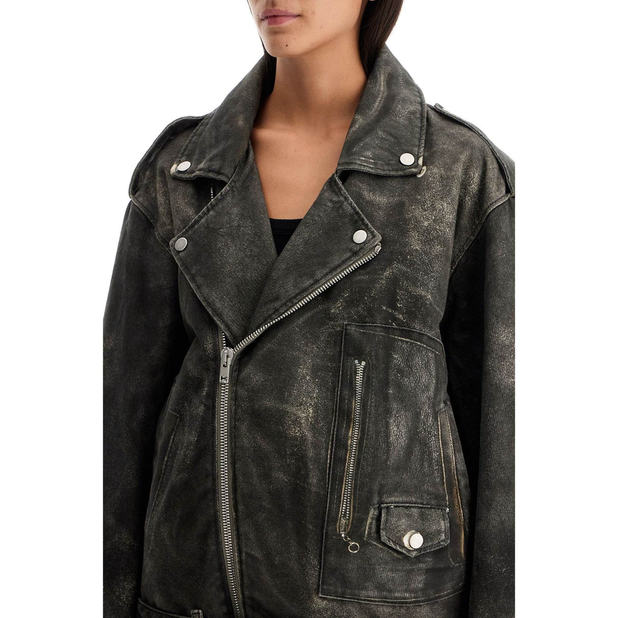 Lees Faux Leather Biker Jacket With