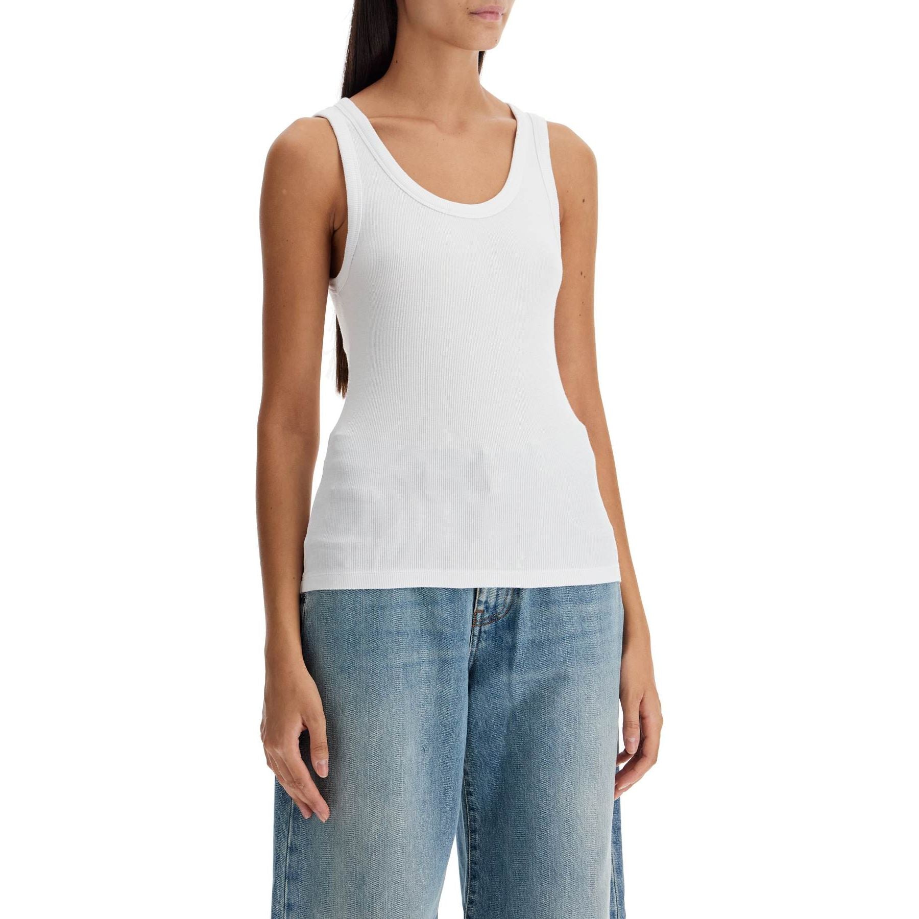 Ribbed Sleeveless Top With