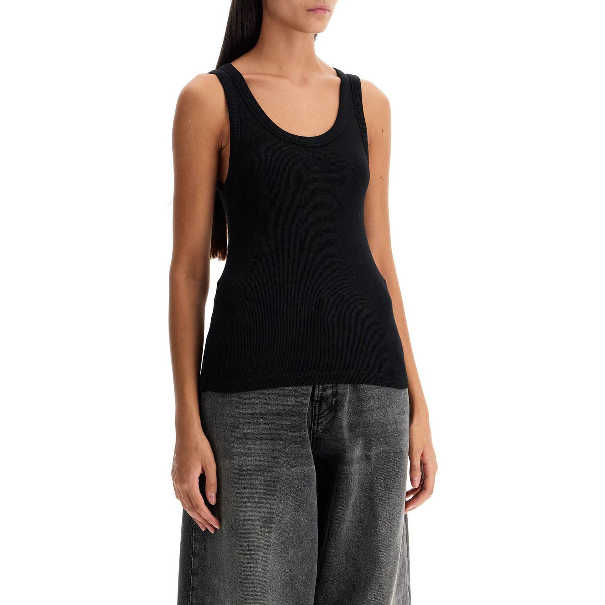 Ribbed Sleeveless Top With