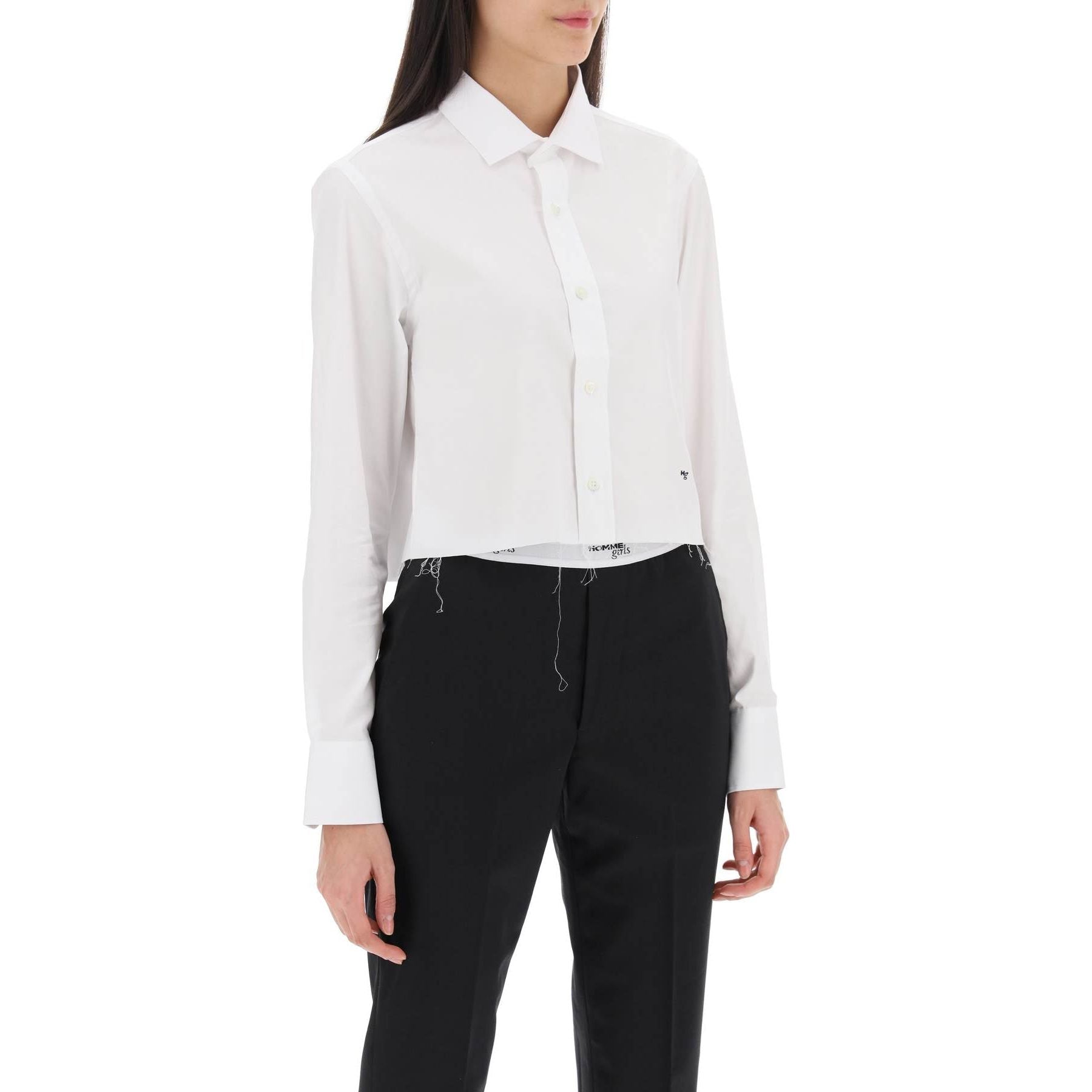 Cotton Twill Cropped Shirt