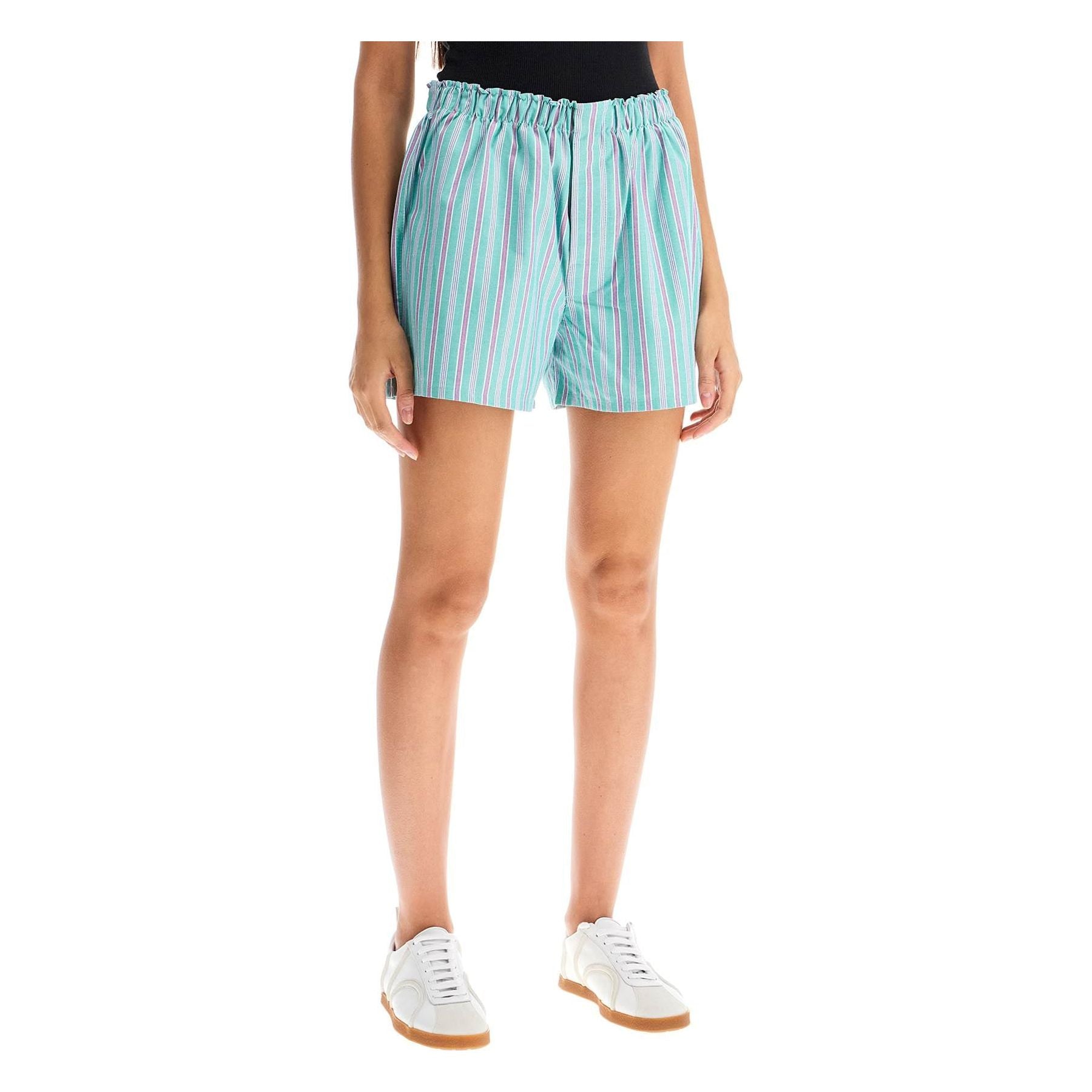 Striped Oxford Shorts For Men And