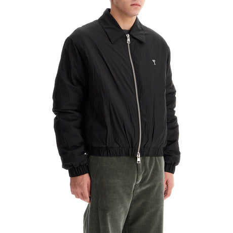 Crumpled Canvas Bomber Jacket