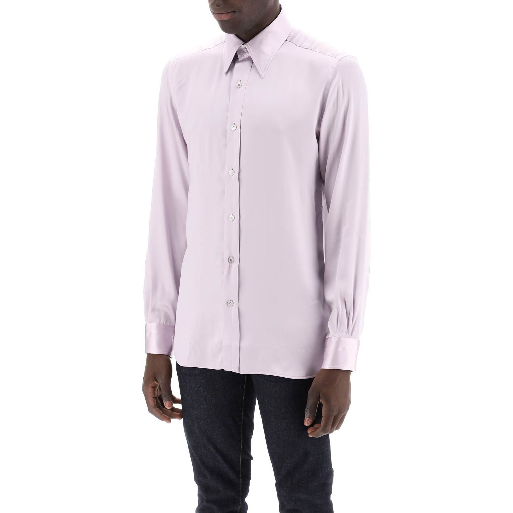Silk Charmeuse Slim-Fit Shirt