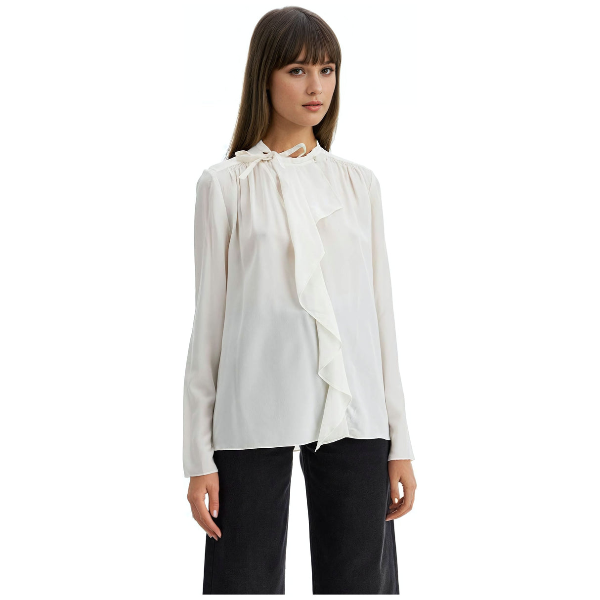 ISABEL MARANT-Utah Ruffled Silk Crêpe Blouse -JOHN JULIA.