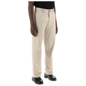 Cotton Satin Chino Pants AMI ALEXANDRE MATIUSSI JOHN JULIA.