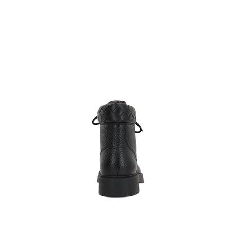 Haddock Grainy Leather Combat Boots-BOTTEGA VENETA-JOHN JULIA