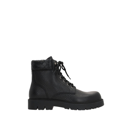 Haddock Grainy Leather Combat Boots-BOTTEGA VENETA-JOHN JULIA