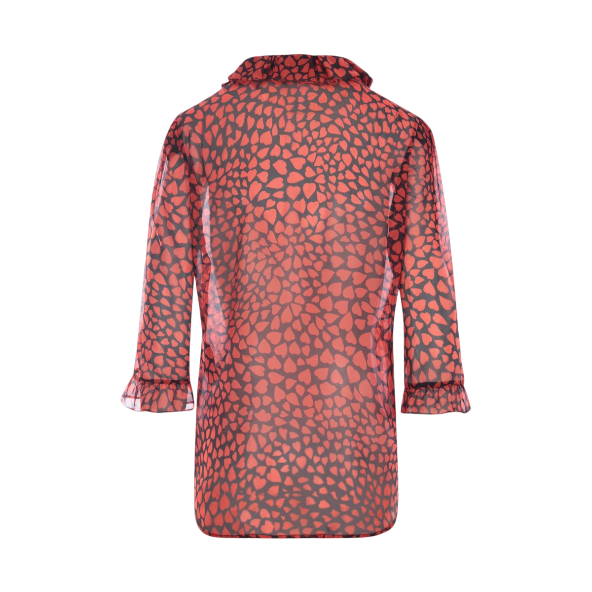 Heart Print Georgette Shirt-SAINT LAURENT-JOHN JULIA