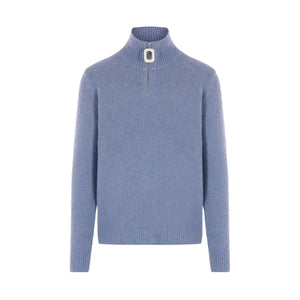 Henley Bouclé Half-zip Sweater-JW ANDERSON-JOHN JULIA