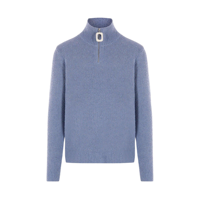 Henley Bouclé Half-zip Sweater-JW ANDERSON-JOHN JULIA