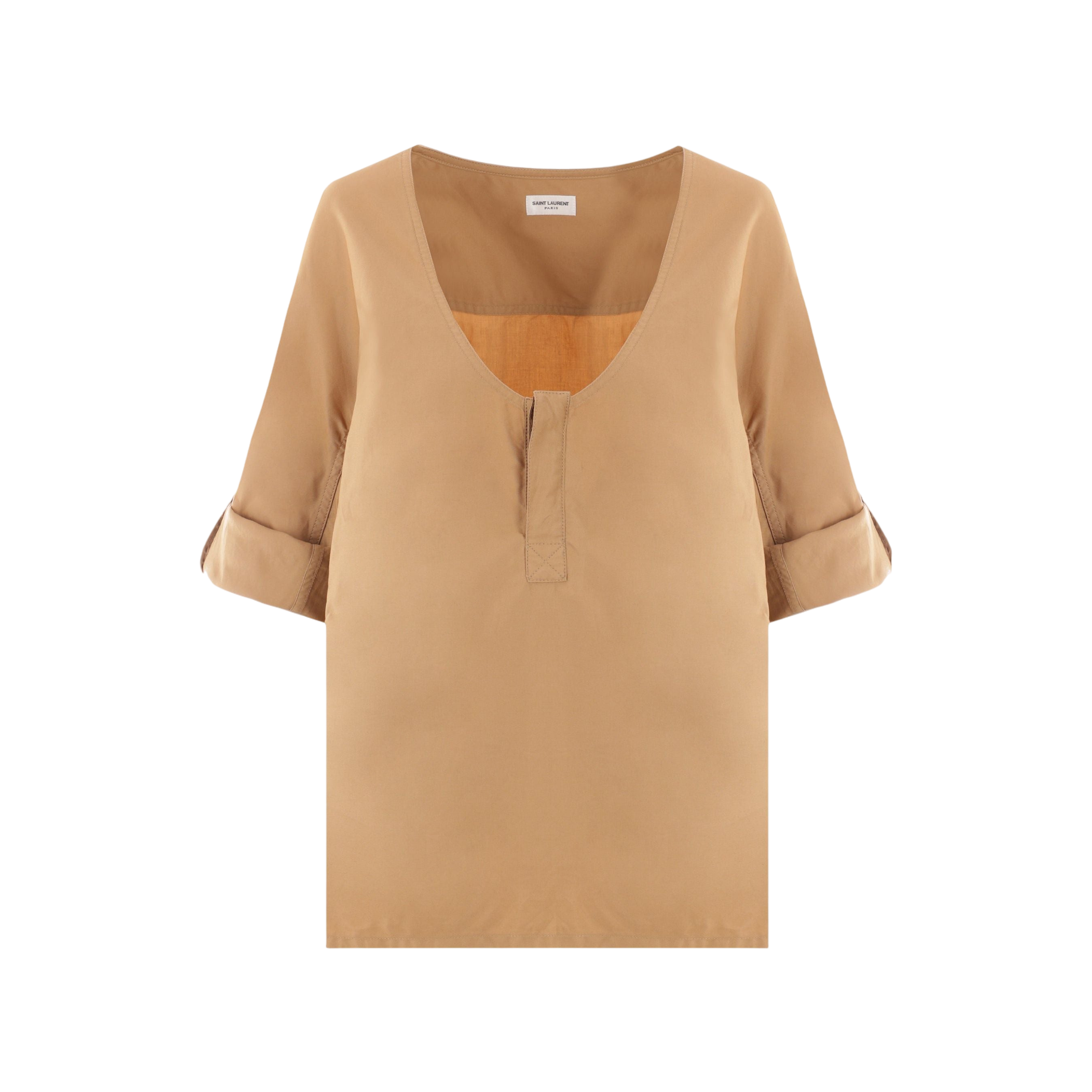 Henley Twill Blouse-SAINT LAURENT-JOHN JULIA