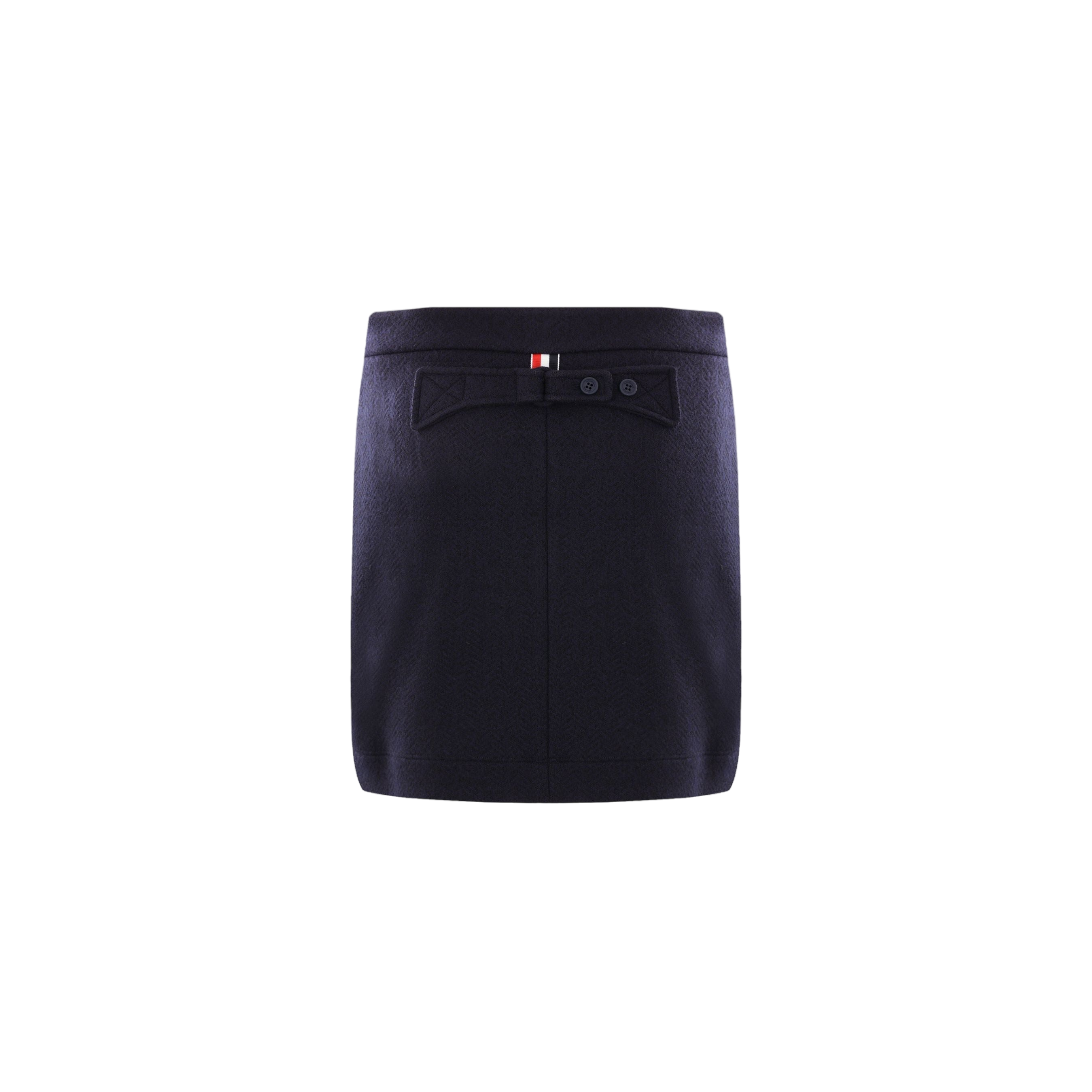 Herringbone Cotton and Wool Miniskirt-THOM BROWNE-JOHN JULIA