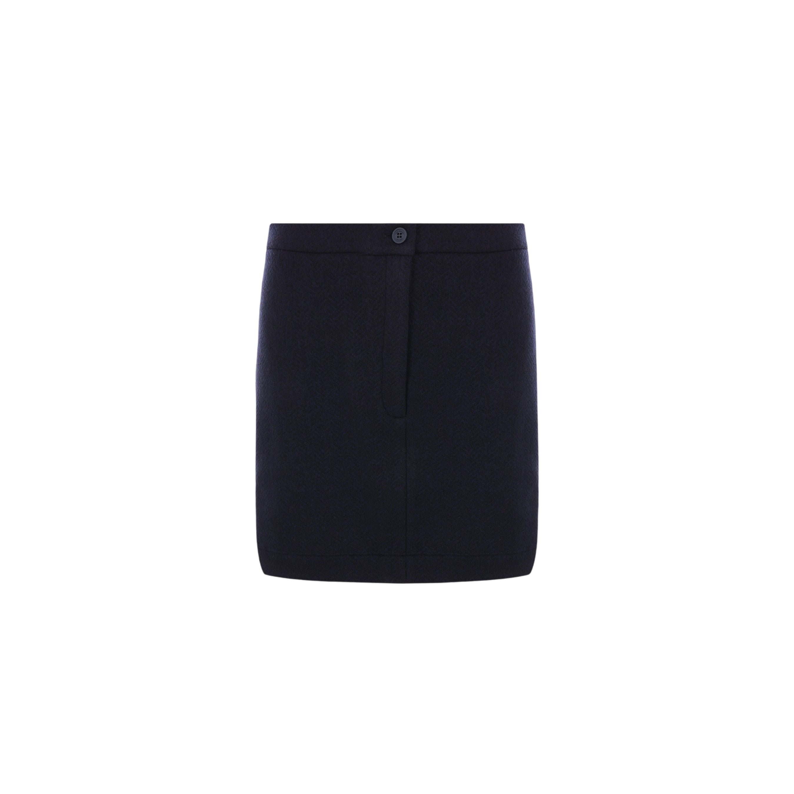 Herringbone Cotton and Wool Miniskirt-THOM BROWNE-JOHN JULIA