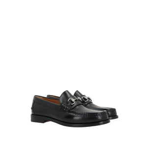 Horsebit Brushed Leather Loafers-GUCCI-JOHN JULIA