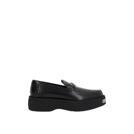 Horsebit Smooth Leather Creeper Loafers-GUCCI-JOHN JULIA