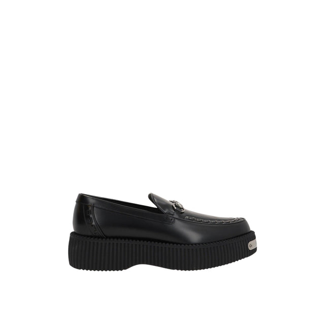 Horsebit Smooth Leather Creeper Loafers-GUCCI-JOHN JULIA