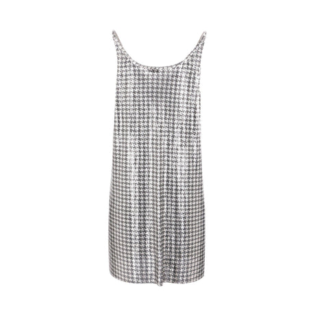 Houndstooth Print Metal Mesh Minidress-RABANNE-JOHN JULIA