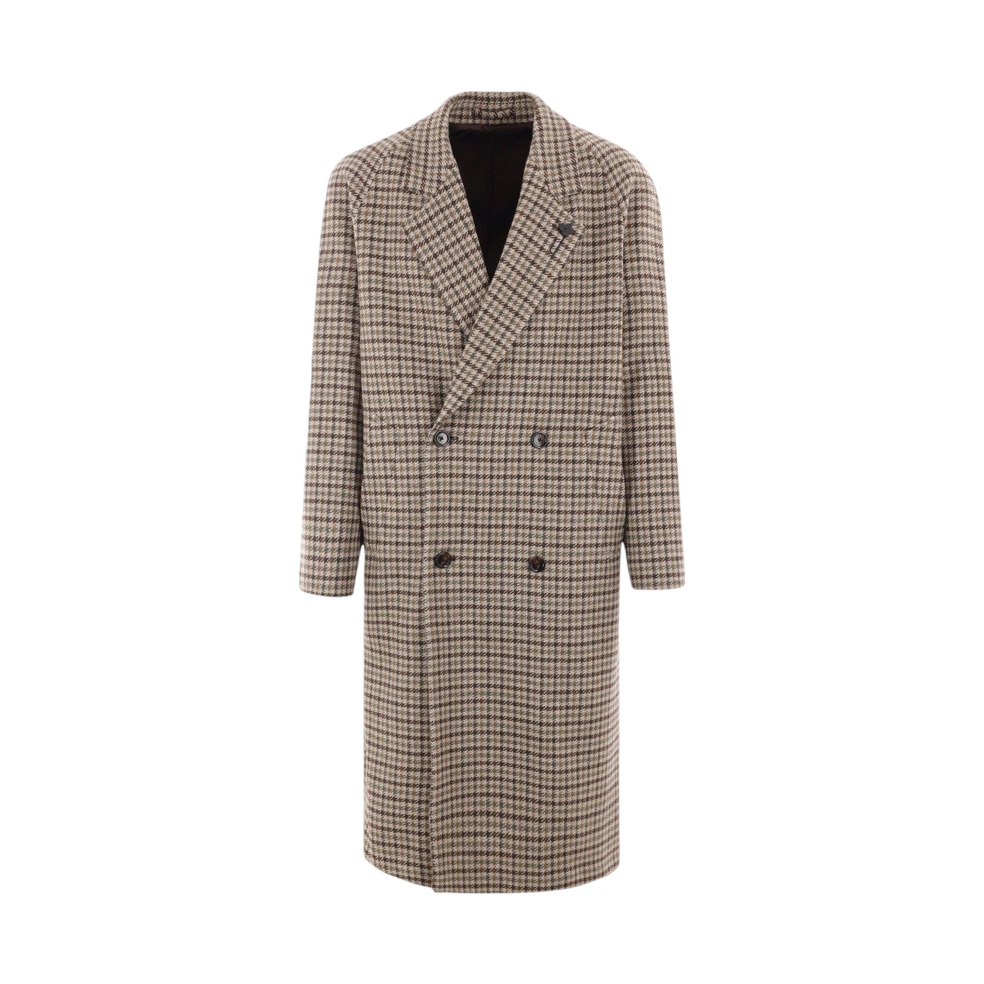 Houndstooth Wool and Cashmere Coat-LARDINI-JOHN JULIA