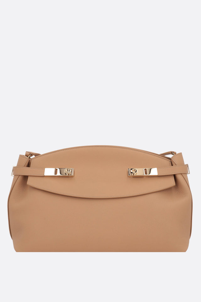 Hug Grainy Leather Shoulder Bag-FERRAGAMO-JOHN JULIA