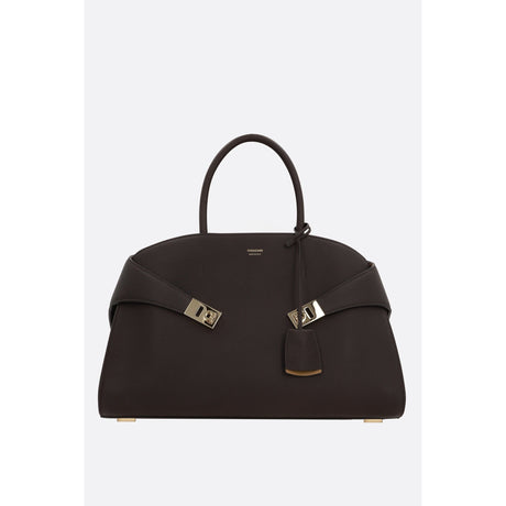 Hug Medium Grainy Leather Handbag-FERRAGAMO-JOHN JULIA