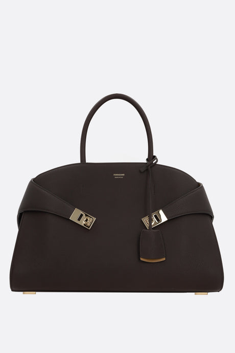 Hug Medium Grainy Leather Handbag-FERRAGAMO-JOHN JULIA