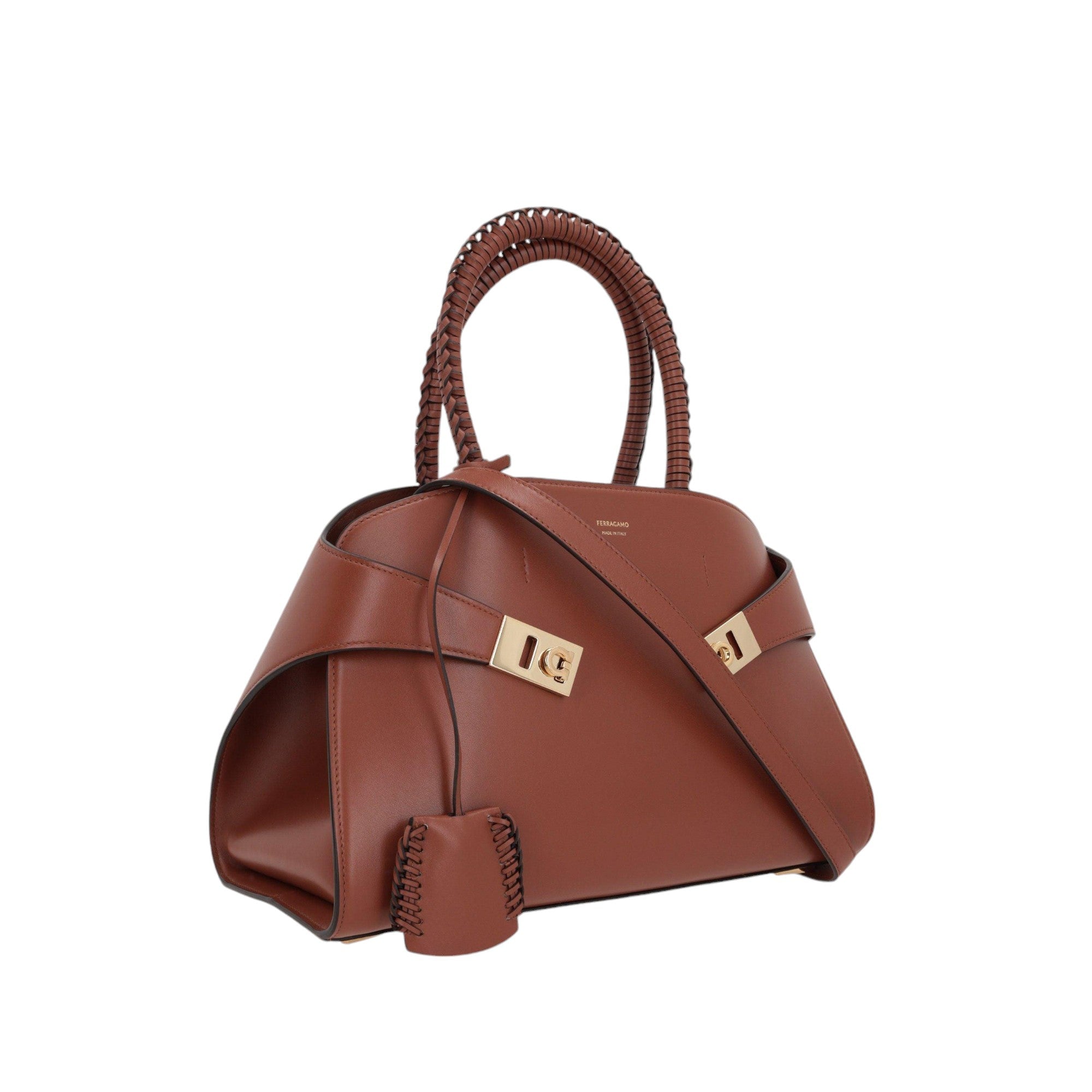 Hug Small Smooth Leather Handbag-FERRAGAMO-JOHN JULIA