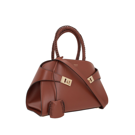 Hug Small Smooth Leather Handbag-FERRAGAMO-JOHN JULIA