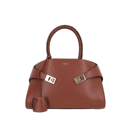 Hug Small Smooth Leather Handbag-FERRAGAMO-JOHN JULIA