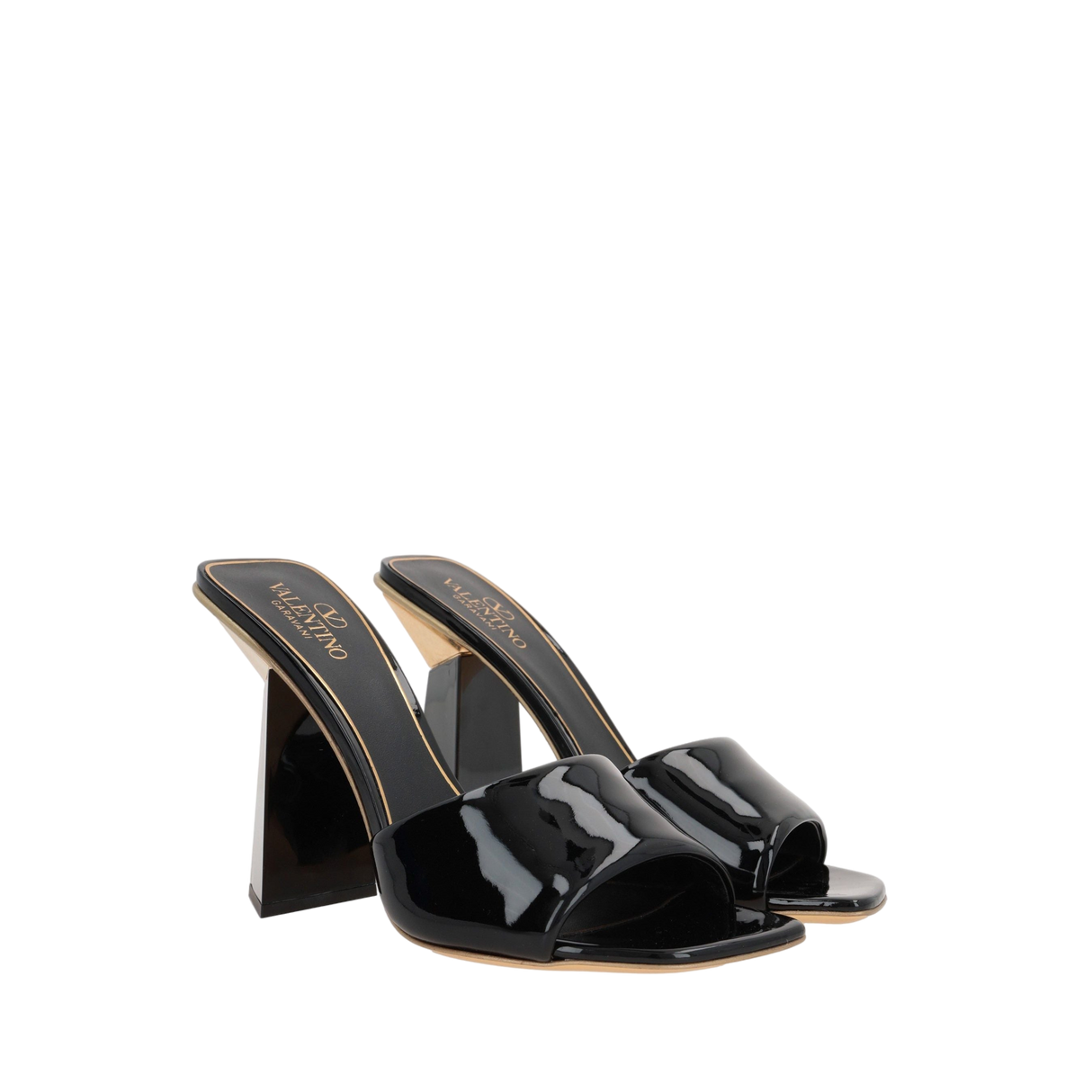 Hyper One Stud Patent Leather Slide Sandals-VALENTINO GARAVANI-JOHN JULIA