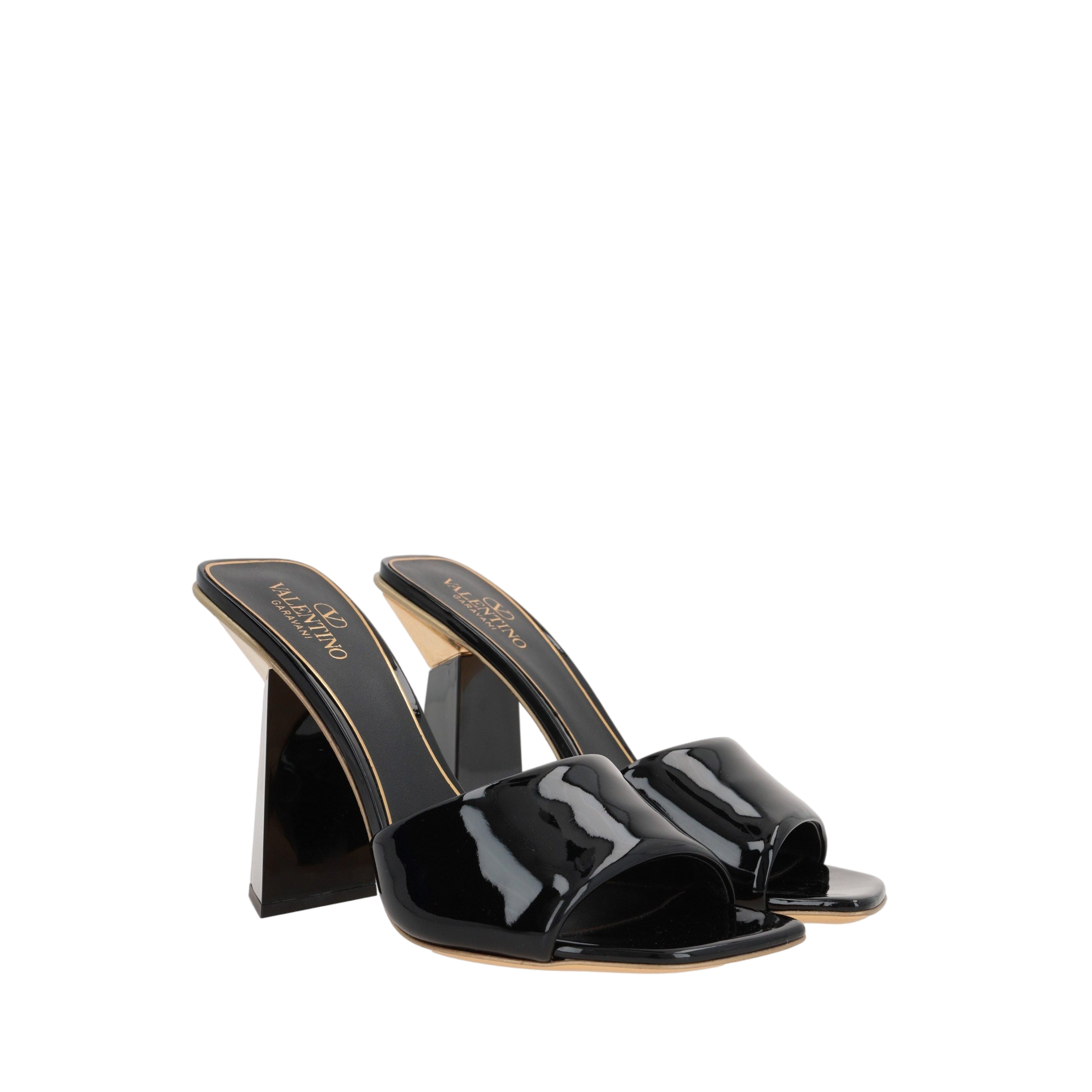 Hyper One Stud Patent Leather Slide Sandals-VALENTINO GARAVANI-JOHN JULIA