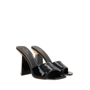 Hyper One Stud Patent Leather Slide Sandals-VALENTINO GARAVANI-JOHN JULIA