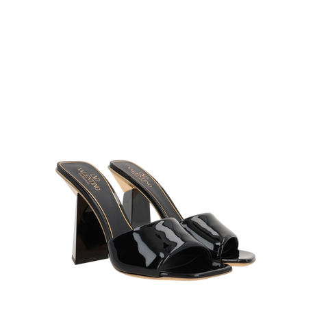 Hyper One Stud Patent Leather Slide Sandals-VALENTINO GARAVANI-JOHN JULIA