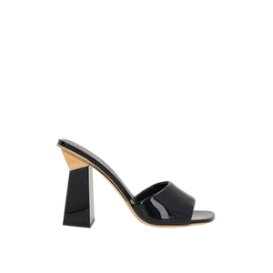 Hyper One Stud Patent Leather Slide Sandals-VALENTINO GARAVANI-JOHN JULIA