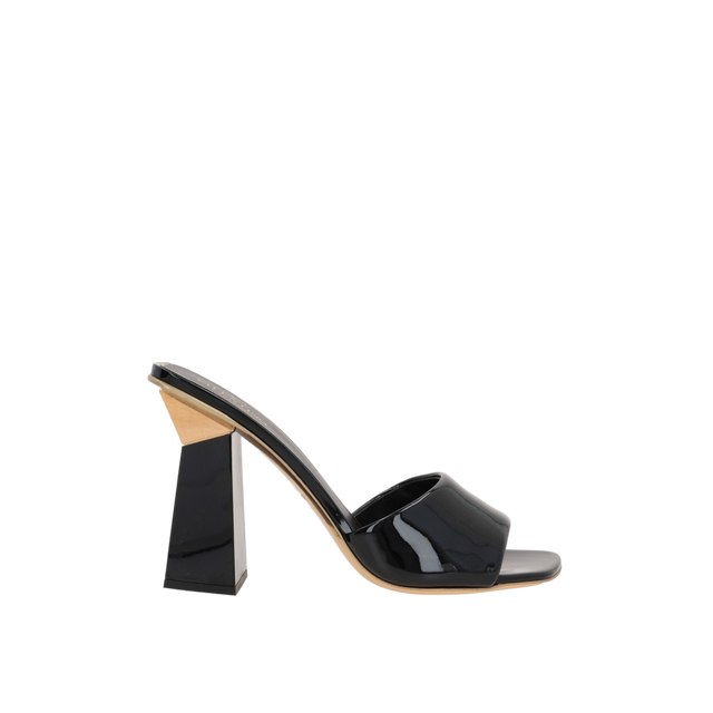 Hyper One Stud Patent Leather Slide Sandals-VALENTINO GARAVANI-JOHN JULIA