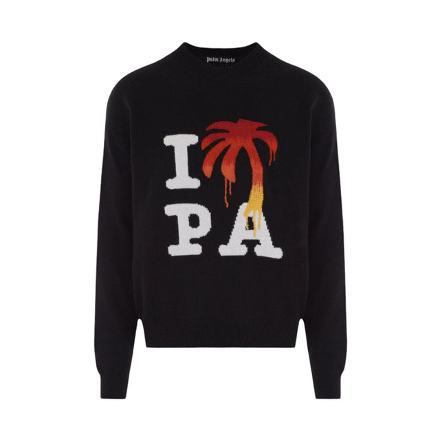 I Love Pa Logo Intarsia Wool Blend Sweater-PALM ANGELS-JOHN JULIA