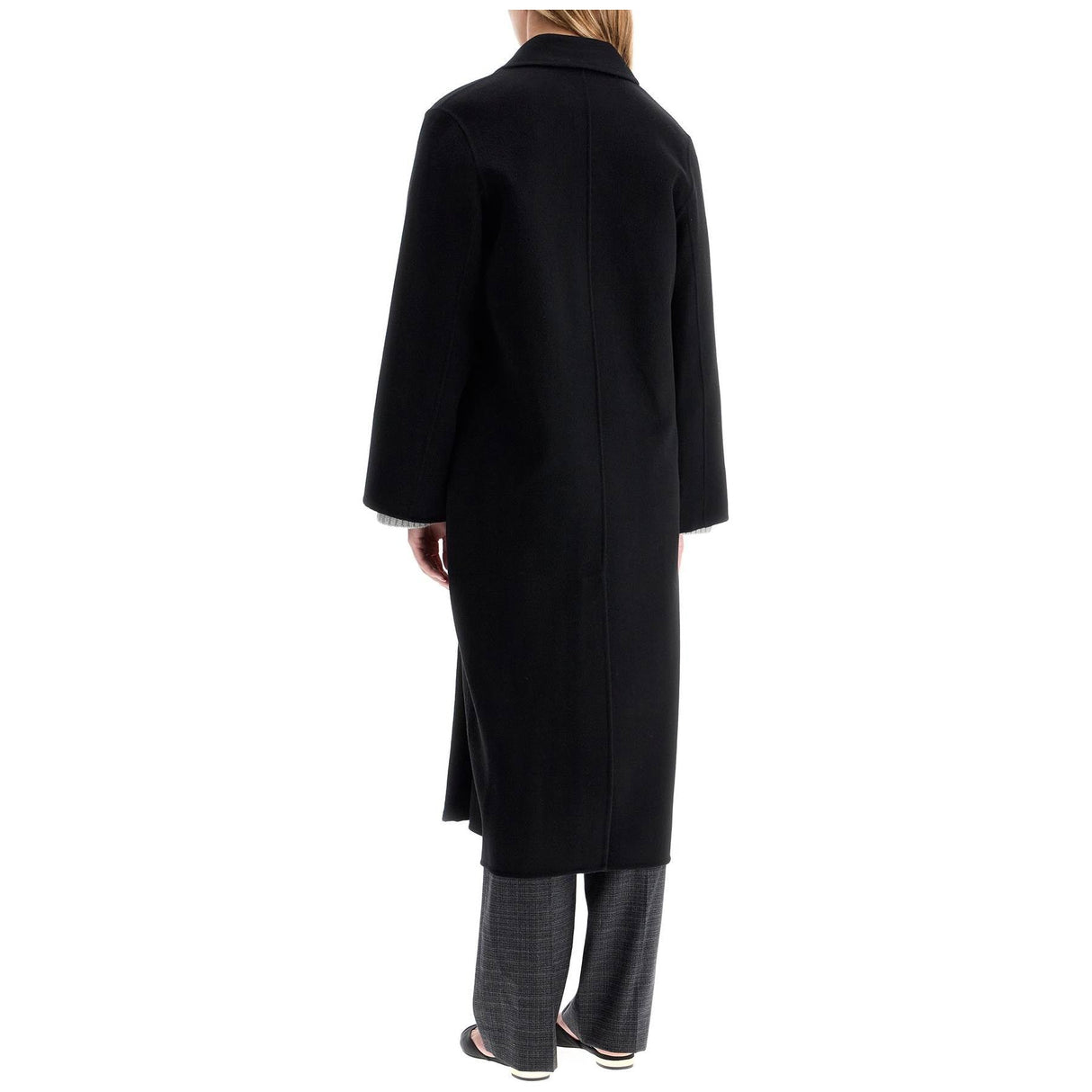 Double-Breasted Wool Coat Hand-Stitched Soft RWS Certified Wool