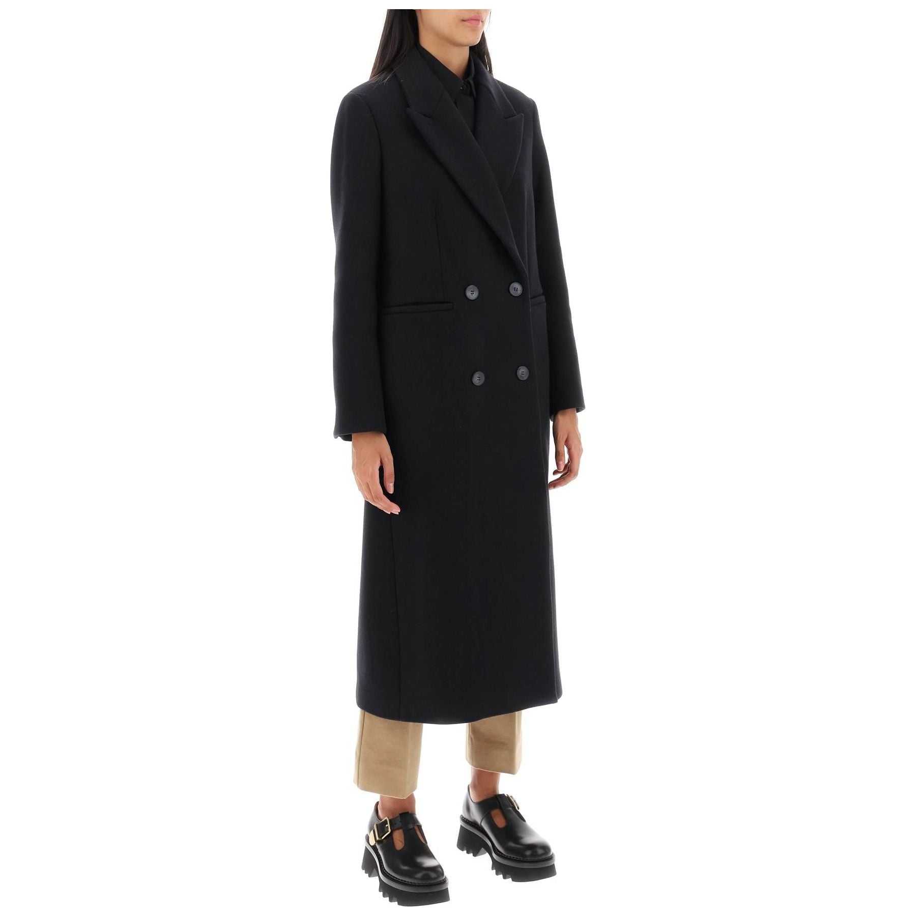 Cayenne Double Breasted Wool Coat
