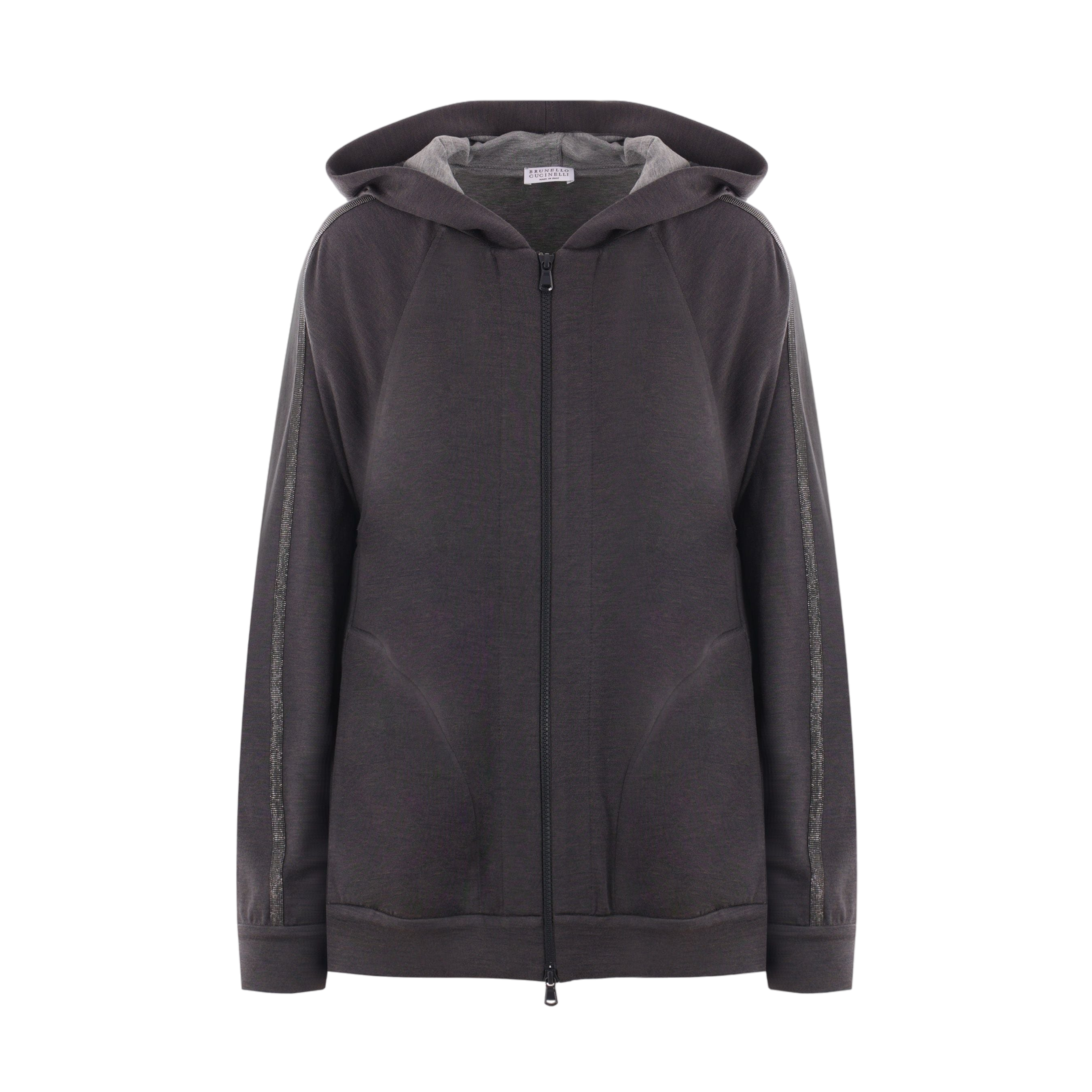 Interlock Full-zip Hoodie-BRUNELLO CUCINELLI-JOHN JULIA