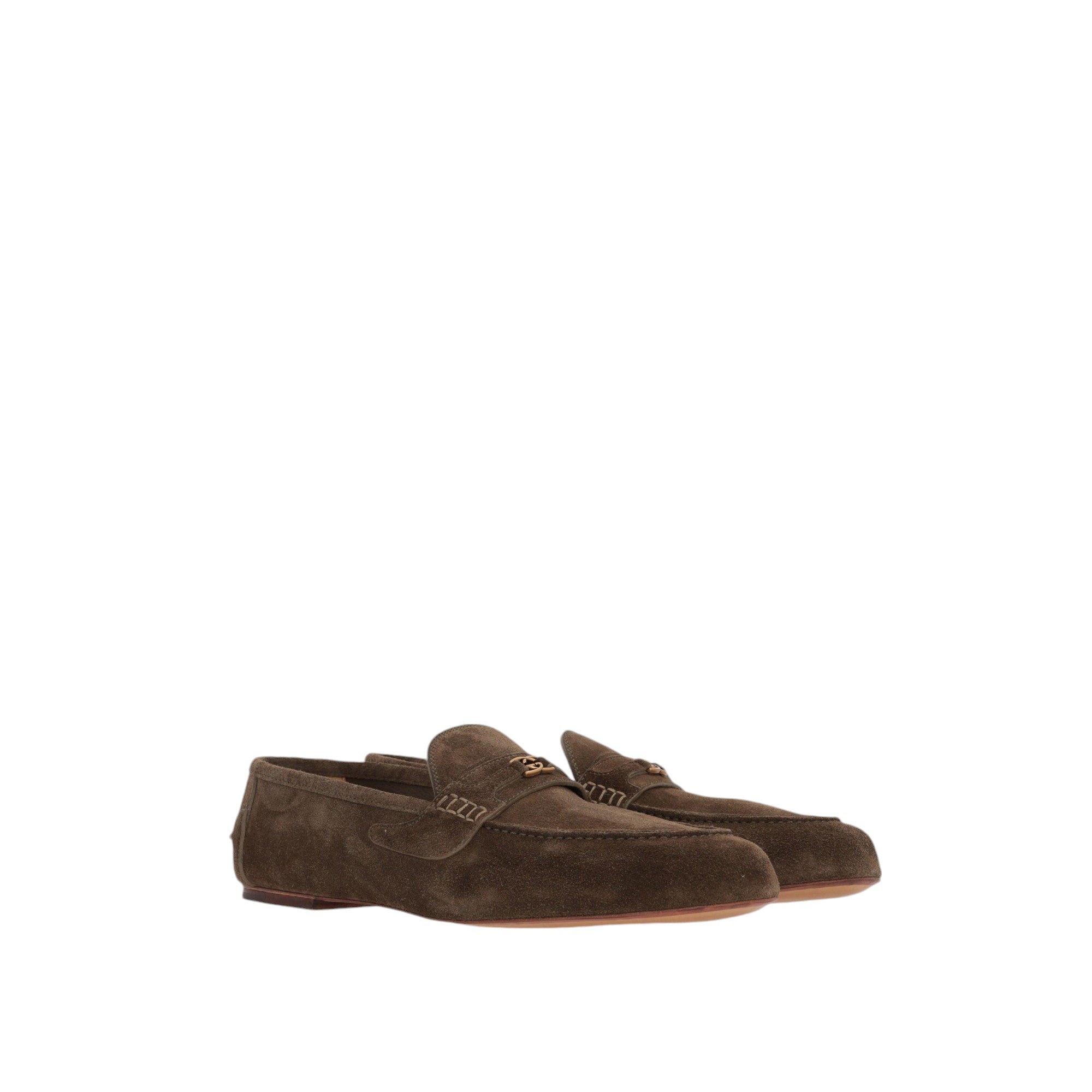 Interlocking G-detailed Suede Loafers-GUCCI-JOHN JULIA