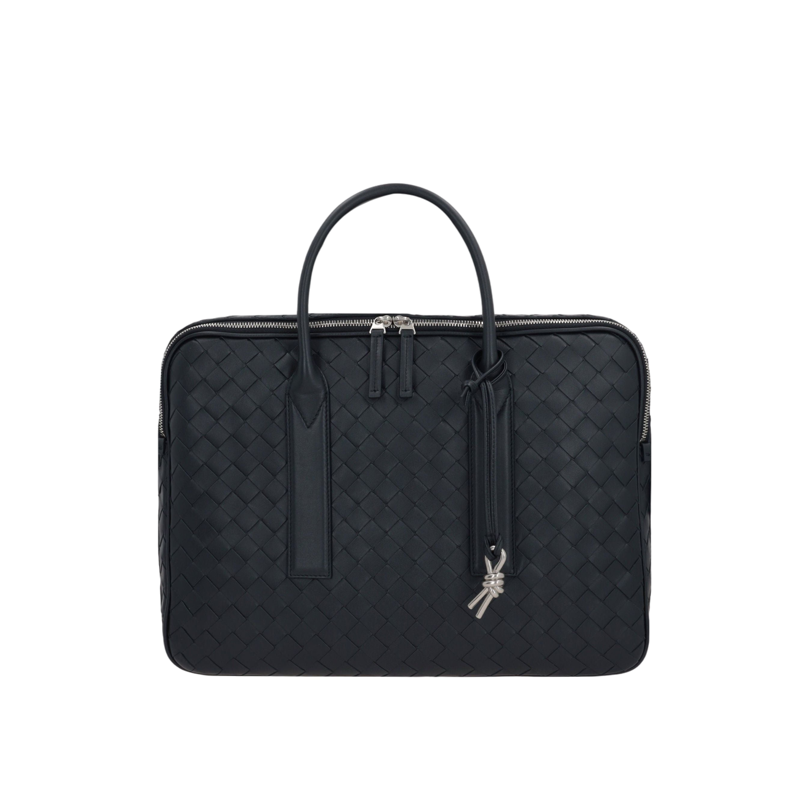 Intrecciato Leather Getaway Large Business Bag-BOTTEGA VENETA-JOHN JULIA