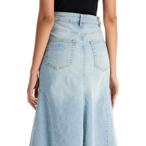 GANNI-Flared Denim Skirt. -JOHN JULIA.