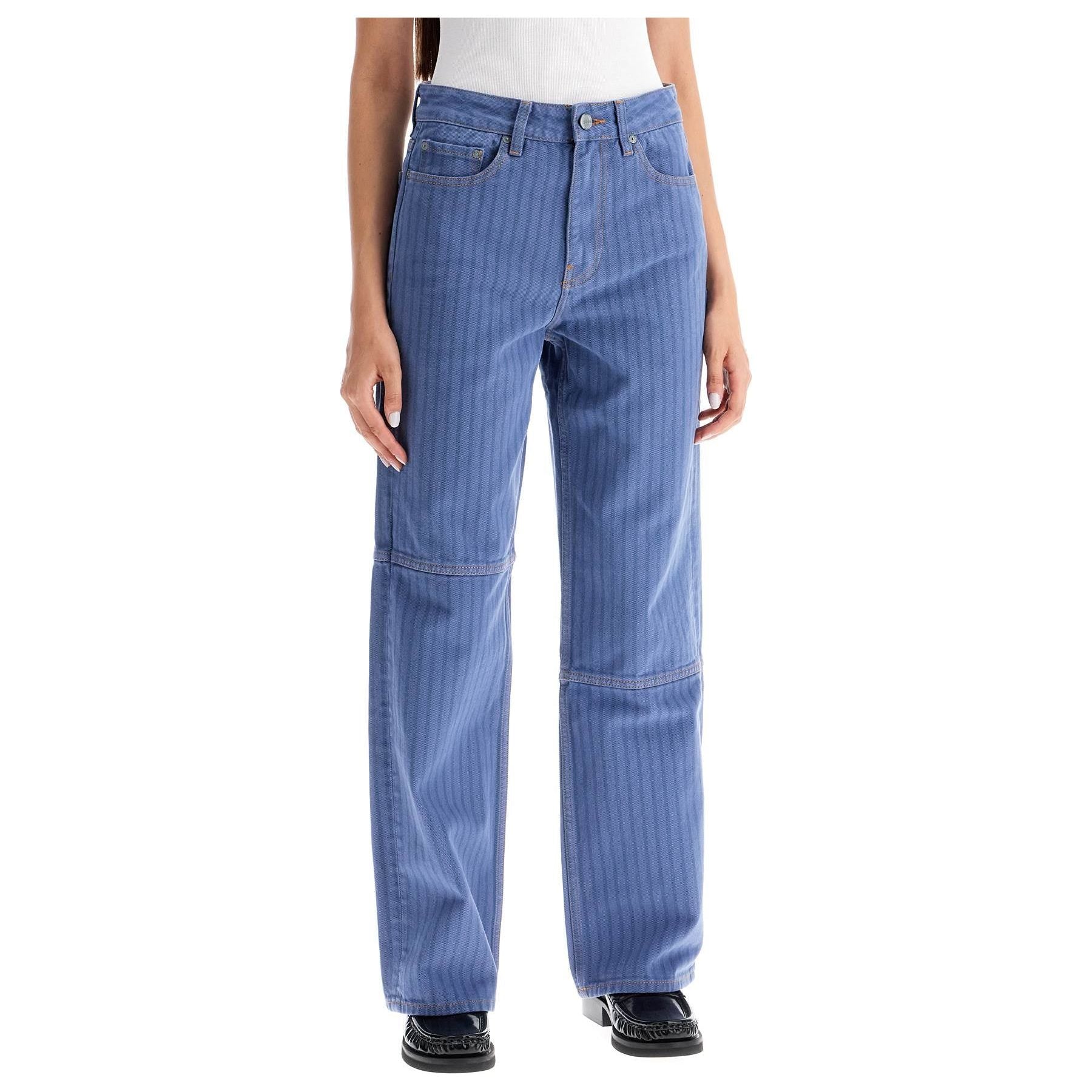 Striped Organic Denim Overdyed Jeans