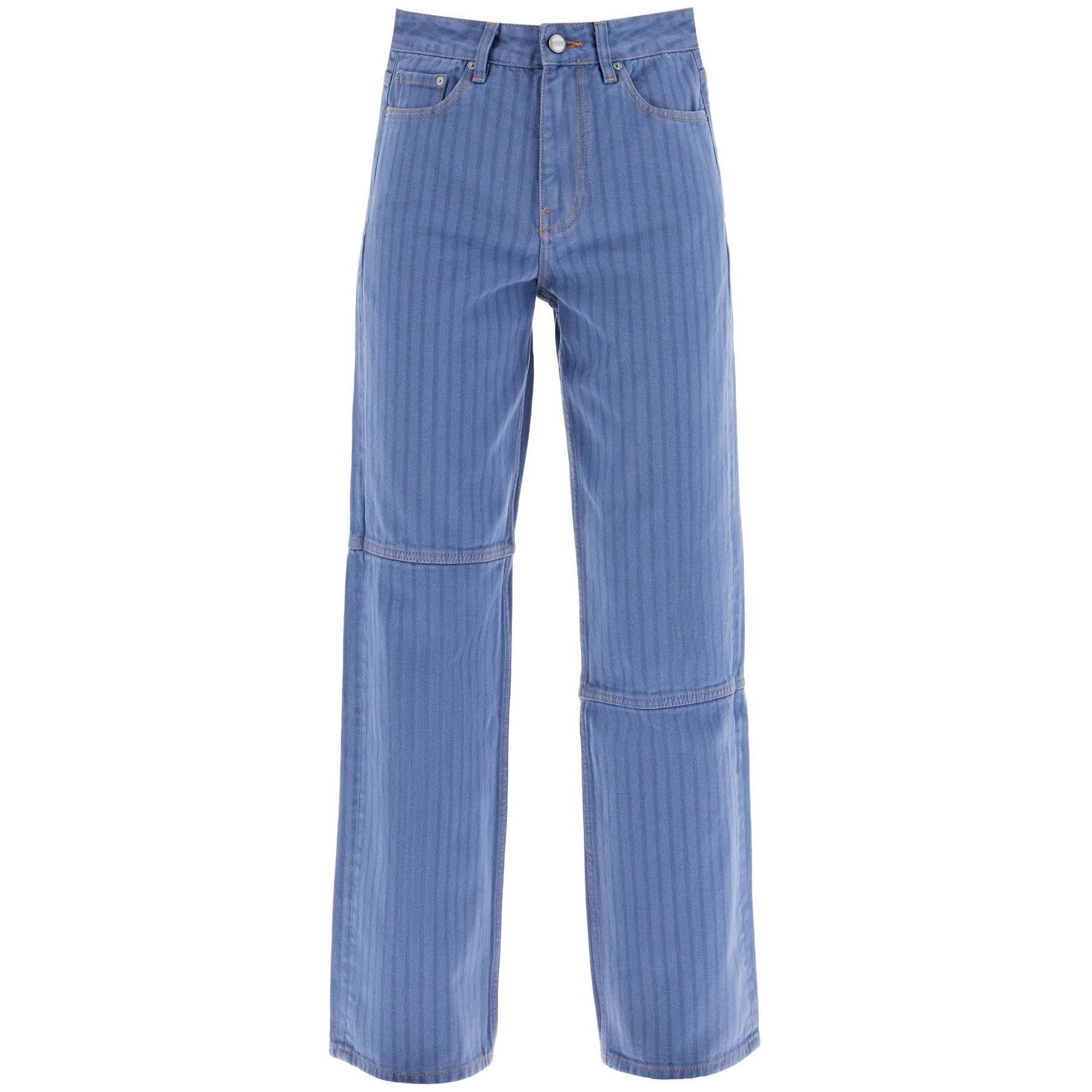 Striped Organic Denim Overdyed Jeans