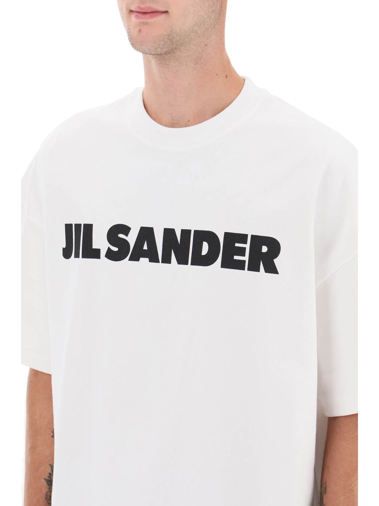 Boxy Logo Print T-shirt-JIL SANDER-JOHN JULIA