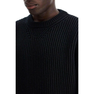 Ribbed Wool Knit Sweater.