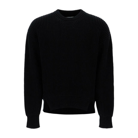 Ribbed Wool Knit Sweater.