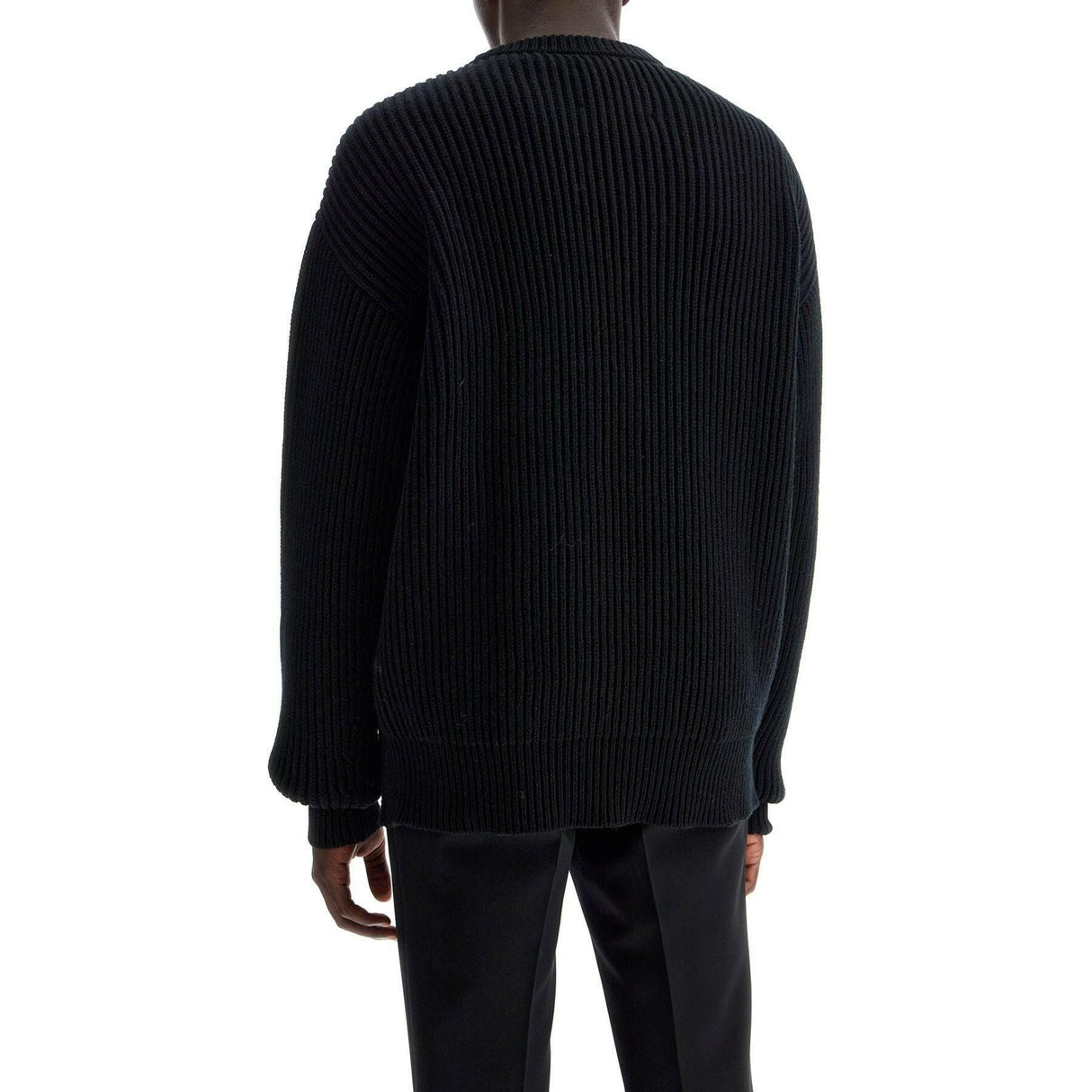 Ribbed Wool Knit Sweater.