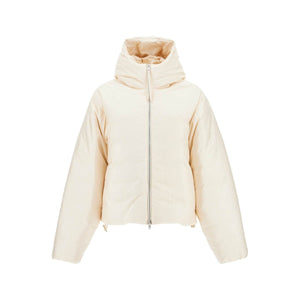 Short Down Jacket in Silk Blend