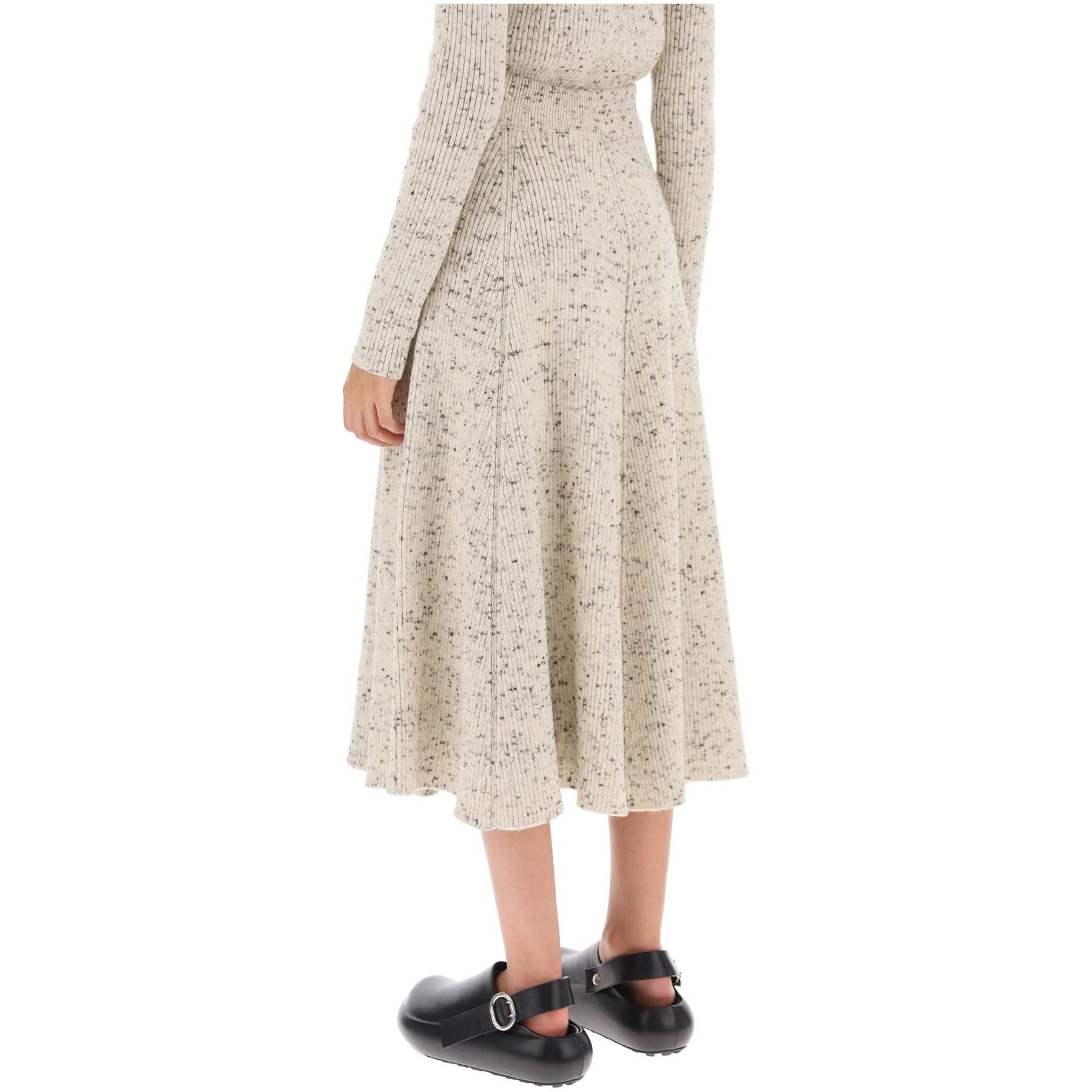 Speckled Wool Midi Skirt