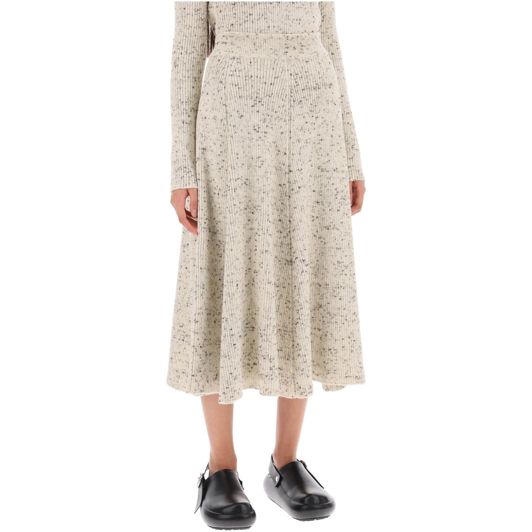 Speckled Wool Midi Skirt